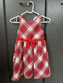 H&M 赤×チェック　ワンピース120のサムネイル