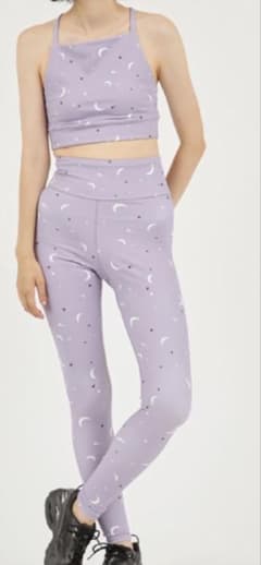 emmi yoga ピラティスウェア 上下セット 月と星柄 パープル サイズ1 emmi yoga ピラティスウェア 上下セット 月と星柄 パープル サイズ1