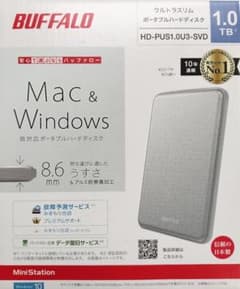 BUFFALO HD-PUS1.0U3-SVD 1TB ポータブルHDDのサムネイル