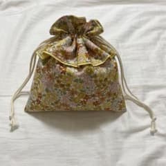 花柄 フリル ハンドメイド巾着袋 - メルカリ