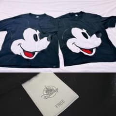 今期Disney公式 2枚 ビッグフェイス ミッキーマウス Tシャツ フリーのサムネイル
