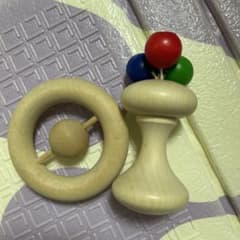 早いもの勝ち 木製ラトル 2点セット 知育玩具のサムネイル