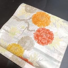 C83 ちどり屋 袋帯 花 銀 - メルカリ