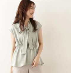 サテンギャザーボウタイブラウス NATURAL BEAUTY BASIC Sのサムネイル