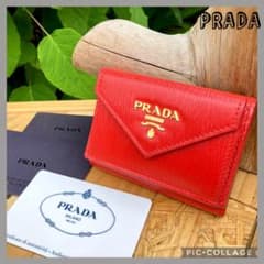 ⭐️ 極美品 プラダ サフィアーノ メタル コンパクトウォレット 折り財布 レッド ✨極美品✨PRADA サフィアーノ 三つ折り財布 レッド レザー - メルカリ