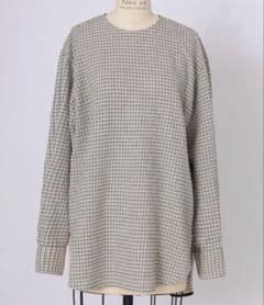 【美品】25AW BLAMINK チェッククルーネックロングスリーブ 38のサムネイル