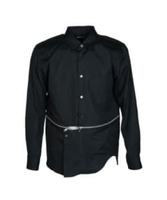 新品 26SS ブラックコムデギャルソン ZIPシャツ ブラウス XXL CDG