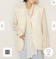 【美品】BIGジャガードベスト　ジレのサムネイル