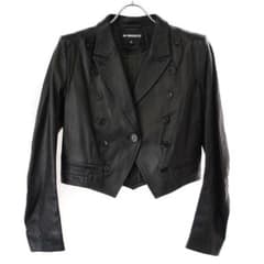 ANN DEMEULEMEESTER ブラック テーラードジャケット 36 ANN DEMEULEMEESTER ブラックレザーテーラード 36 - メルカリ
