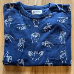 BEAMS BOY ハンドサイン柄 長袖カットソー ネイビーのサムネイル
