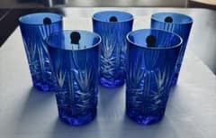 「クリスタルダルク（Cristal d'Arques）」色被せ切子のブルーグラスのサムネイル