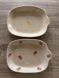 中村佳菜子 いちご、レモン柄スクエアプレート2枚セット - メルカリ