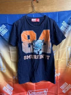 MERCY Vintage スマーフ プリント Tシャツ ネイビー M