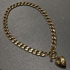 美品 ジューシークチュール ハート 喜平チェーン ネックレス ゴールド 