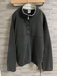 90s USA製 RUSSELL ハーフジップ スウェット M 短丈のサムネイル