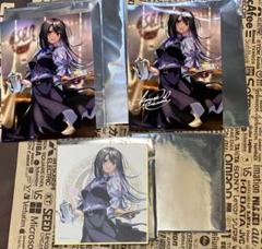 ピロ水(アマカノ　アマカノ2) はにかみ彼女　箔押しサイン　色紙　水澄華実 ピロ水 (アマカノ アマカノ2) はにかみ彼女 メタライズアート