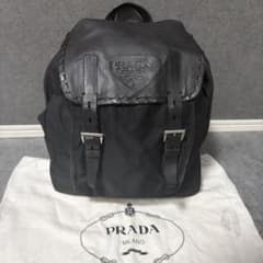 良品✨ PRADA リュック バックパック 型押しロゴ レザー ナイロン 大 