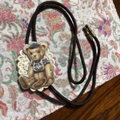ハンドメイド　テディベア　アクセサリー　ループタイ