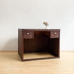 木製デスク　幅92㎝　引き出し　ブラウン　テーブル　アンティーク　M077 木製デスク 幅92㎝ 引き出し ブラウン テーブル アンティーク M077