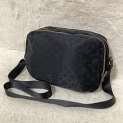 極美品 russet ラシット ショルダーバッグ モノグラム柄 ネイビー 二層 