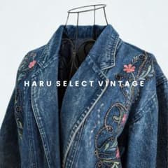 古着 レトロ Vintage 昭和レトロ 刺繍 花柄 デニム ジャケット - メルカリ