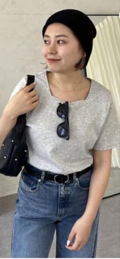 スクエアネックTシャツ レディースのサムネイル