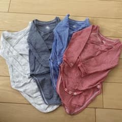 プチバトー　50-60 ロンパース  4枚セットのサムネイル