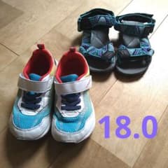 キッズ スニーカー＆サンダル 18センチ 2足セットのサムネイル