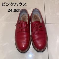 PINK HOUSE ピンクハウス レザーシューズ 赤 24cm 革靴 レトロ