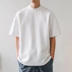 【値下げ・新品未使用】M メンズ ビッグシルエット Tシャツ 無地ホワイトのサムネイル