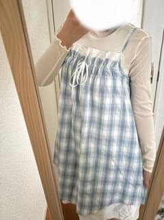 キャミワンピ チェック 森ガール フェアリーグランジ レトロガール