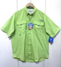 完売品カラー　コロンビア PFG バハマショートスリーブシャツ　Mライムグリーンのサムネイル