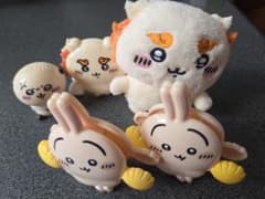 うさぎと猫のぬいぐるみ5体セットのサムネイル