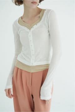 CLANE CURVED NECK LAYERED SET TOPSのサムネイル