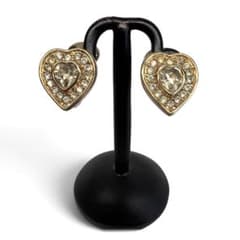 Christian Dior ヴィンテージ イヤリング ハート ラインストーンのサムネイル