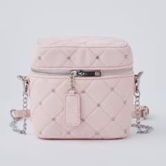 NICE CLAUP ベロアキルティングバニティーショルダー ピンクのサムネイル