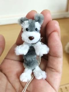 シュナウザー 犬 モールアート ハンドメイド ストラップ ミニチュアのサムネイル