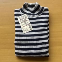 MUJI ストライプ ハイネックセーター 110のサムネイル