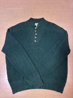 80s 90s USA製 L.L.Bean コットンニット ヘンリーネック Lのサムネイル