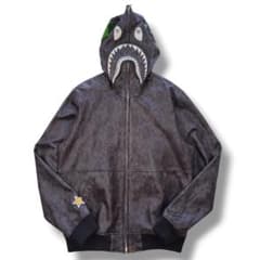 コーチ ア ベイシング エイプシャークパーカー　レザージャケット　XL