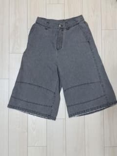メンズ デニムハーフパンツ グレー ワイドシルエットのサムネイル