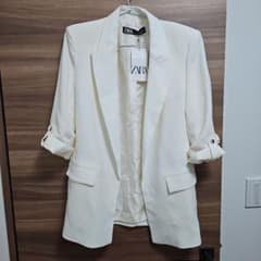 ZARA x CHAVARRIA テーラードジャケット ホワイト 新品 ZARA テーラードジャケット ホワイト - メルカリ