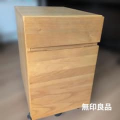 MUJI 無印良品 無垢材デスクワゴン オーク材 - メルカリ