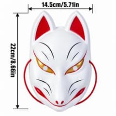 狐面 白 キツネ お面 和風 仮面 コスプレ ハロウィン 夏祭り 巫女 仮装のサムネイル