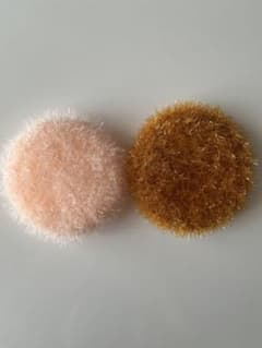 ハンドメイド 韓国スセミ たわし 2個セット ピンク 薄いブラウンのサムネイル
