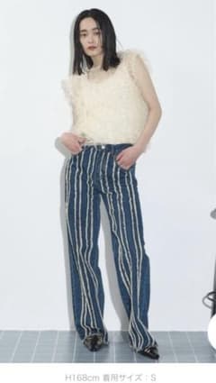 THE YOn フリンジデザインデニムパンツのサムネイル