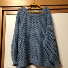 SIMPLICITE☆シンプリシテェ☆モヘヤ☆すかし編みセーター☆ブルー☆青のサムネイル