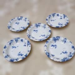 （P）Adam & Eve 小皿 5枚セット 葡萄柄 陶器
