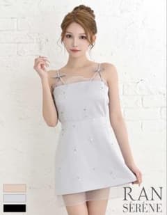 【美品】RAN SERENE キャバドレス ミニ丈 ビジュー付きのサムネイル
