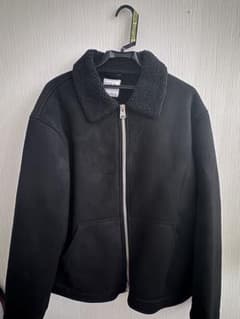 ZARA フェイクムートン ボアジャケット ブラックのサムネイル